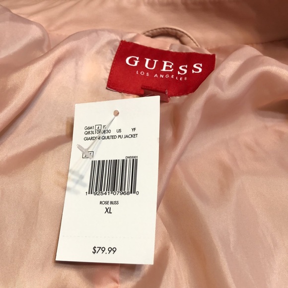 Light Pink Faux Leather Guess Jacket - Picture 5 of 9